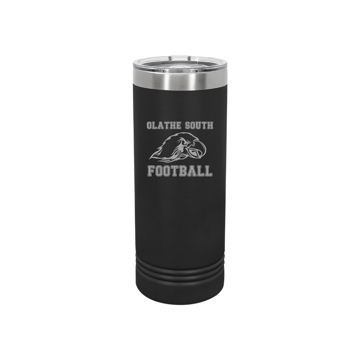 Personalized Olathe South Football 22 oz Skinny Stainless Steel Tumbler,  Polar Camel