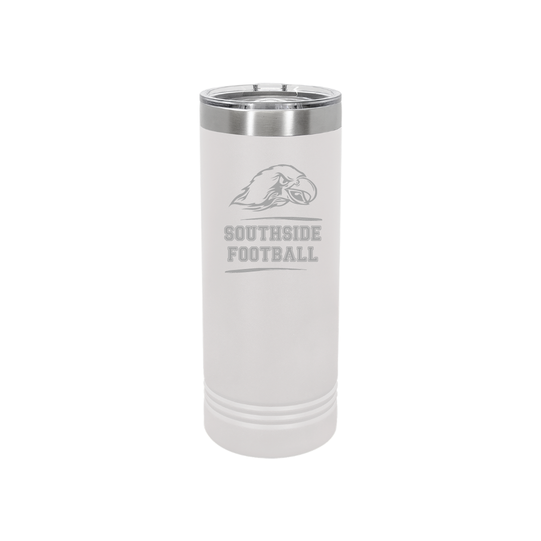 Personalized Olathe South Football 22 oz Skinny Stainless Steel Tumbler,  Polar Camel