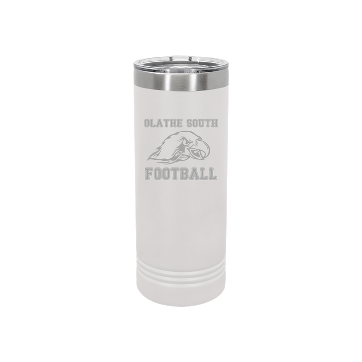 Personalized Olathe South Football 22 oz Skinny Stainless Steel Tumbler,  Polar Camel