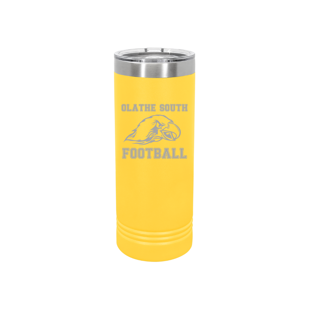 Personalized Olathe South Football 22 oz Skinny Stainless Steel Tumbler,  Polar Camel