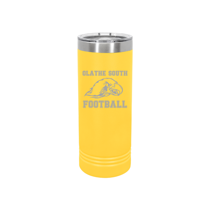 Personalized Olathe South Football 22 oz Skinny Stainless Steel Tumbler,  Polar Camel