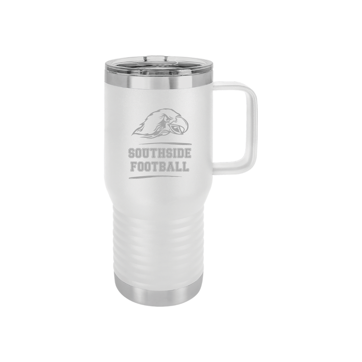 Personalized Olathe South Football 20 oz Stainless Steel Handled Tumbler, Polar Camel