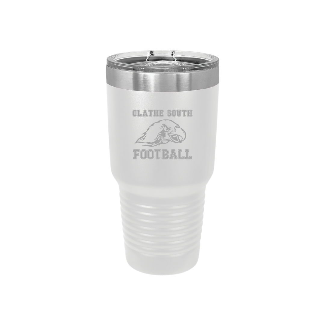 Personalized Olathe South Football 30 oz Stainless Steel Tumbler, Polar Camel