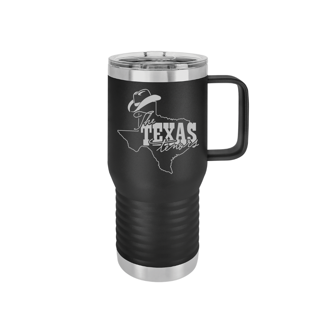 Personalized Texas Tenors 20 oz Stainless Steel Handled Tumbler, Polar Camel