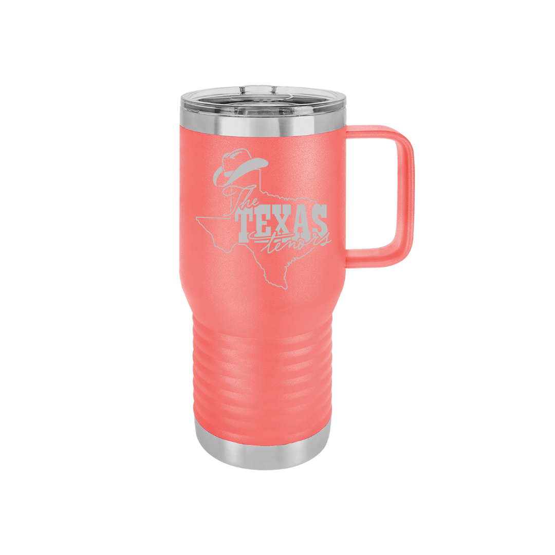 Personalized Texas Tenors 20 oz Stainless Steel Handled Tumbler, Polar Camel