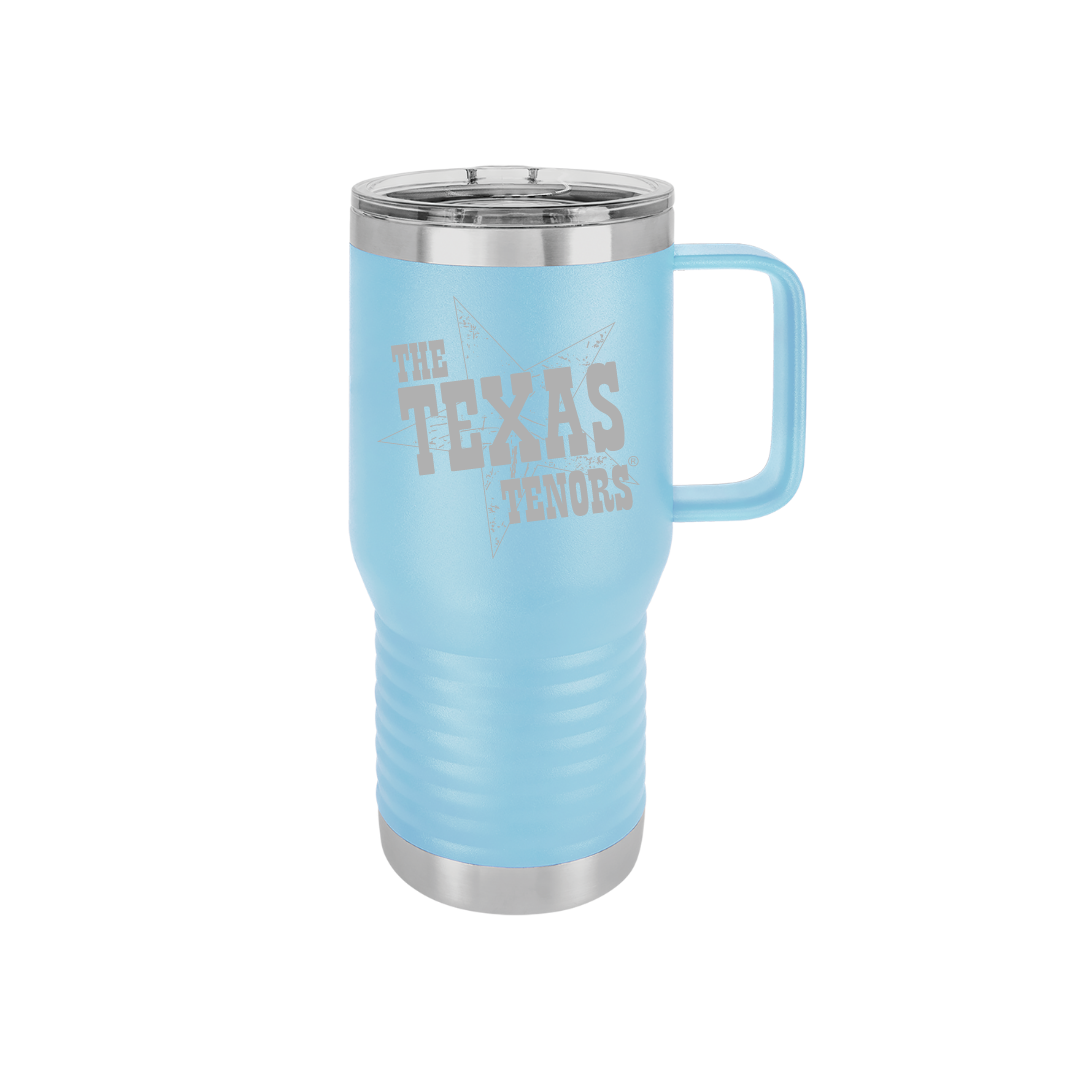 Personalized Texas Tenors 20 oz Stainless Steel Handled Tumbler, Polar Camel