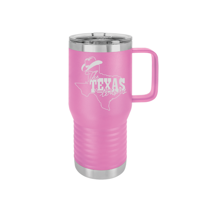 Personalized Texas Tenors 20 oz Stainless Steel Handled Tumbler, Polar Camel