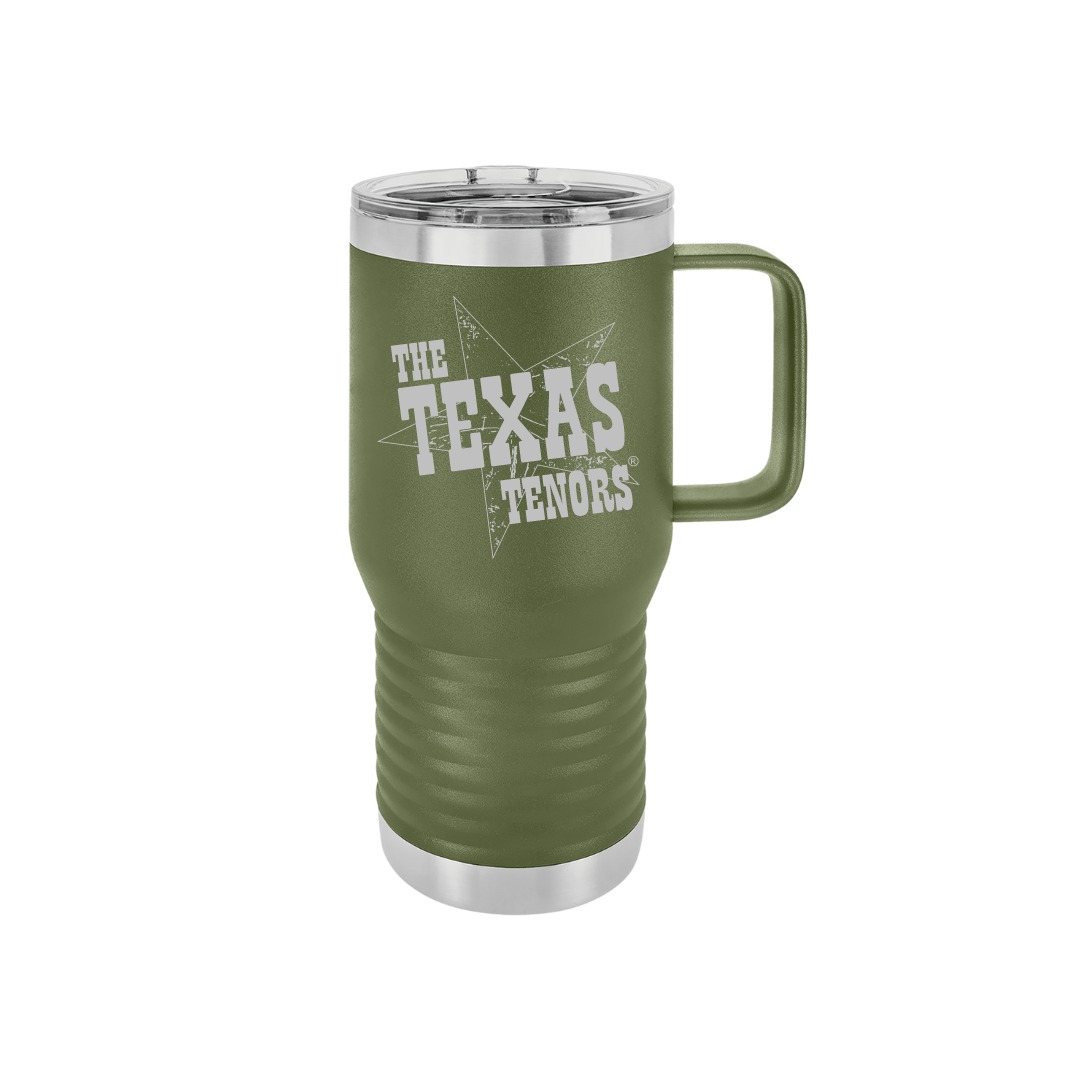 Personalized Texas Tenors 20 oz Stainless Steel Handled Tumbler, Polar Camel