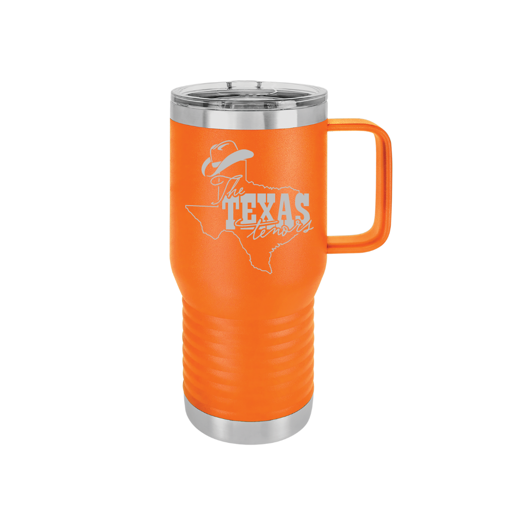 Personalized Texas Tenors 20 oz Stainless Steel Handled Tumbler, Polar Camel