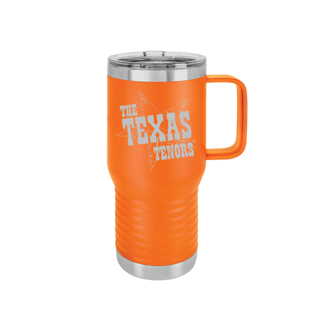 Personalized Texas Tenors 20 oz Stainless Steel Handled Tumbler, Polar Camel