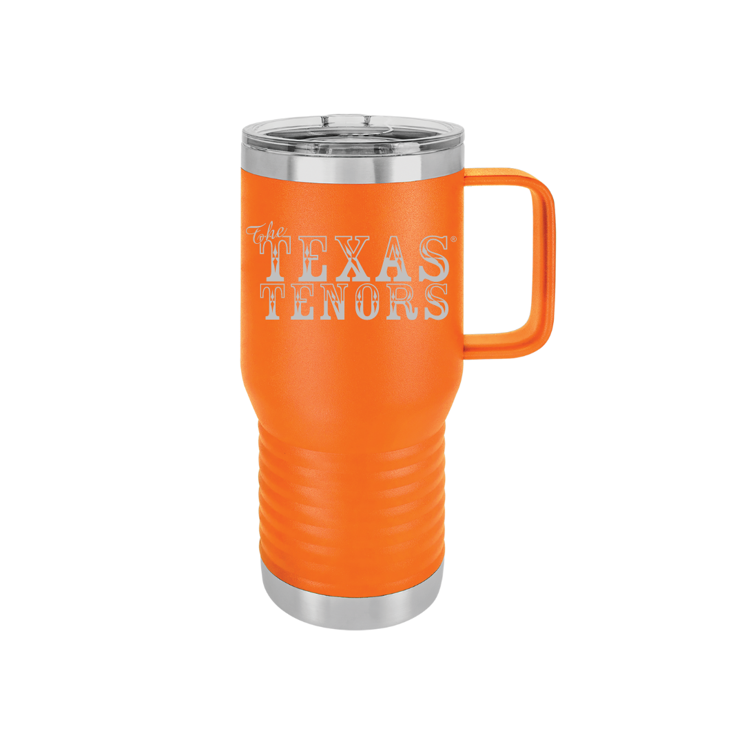 Personalized Texas Tenors 20 oz Stainless Steel Handled Tumbler, Polar Camel