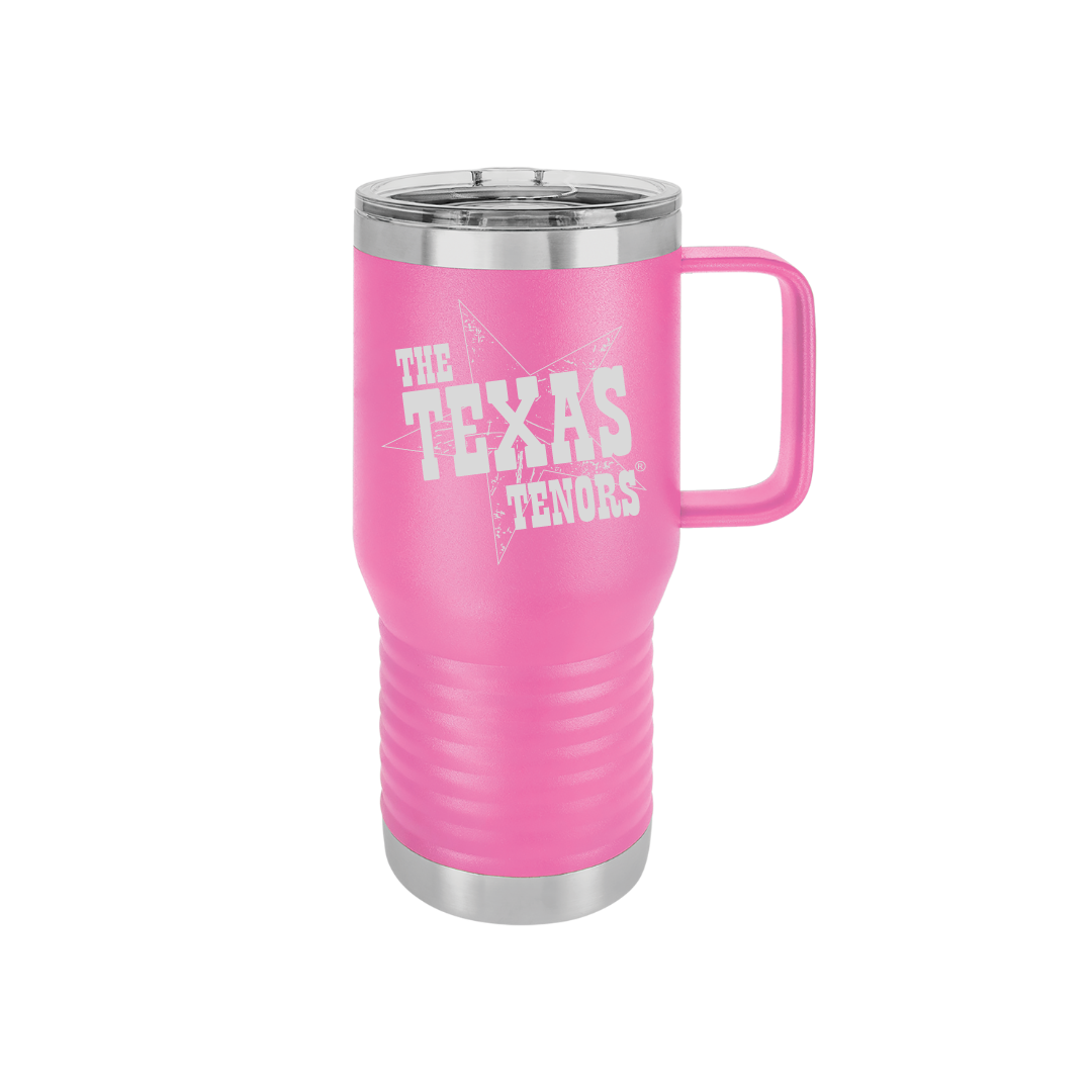 Personalized Texas Tenors 20 oz Stainless Steel Handled Tumbler, Polar Camel