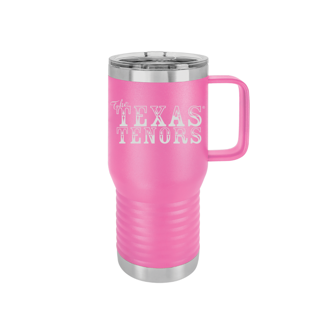 Personalized Texas Tenors 20 oz Stainless Steel Handled Tumbler, Polar Camel