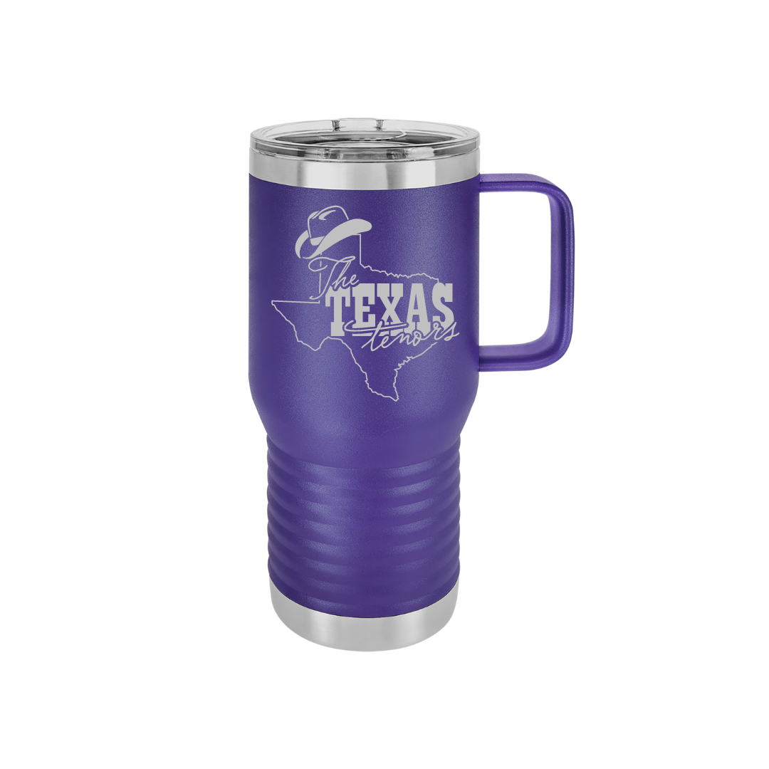 Personalized Texas Tenors 20 oz Stainless Steel Handled Tumbler, Polar Camel