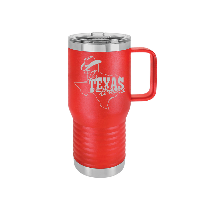 Personalized Texas Tenors 20 oz Stainless Steel Handled Tumbler, Polar Camel