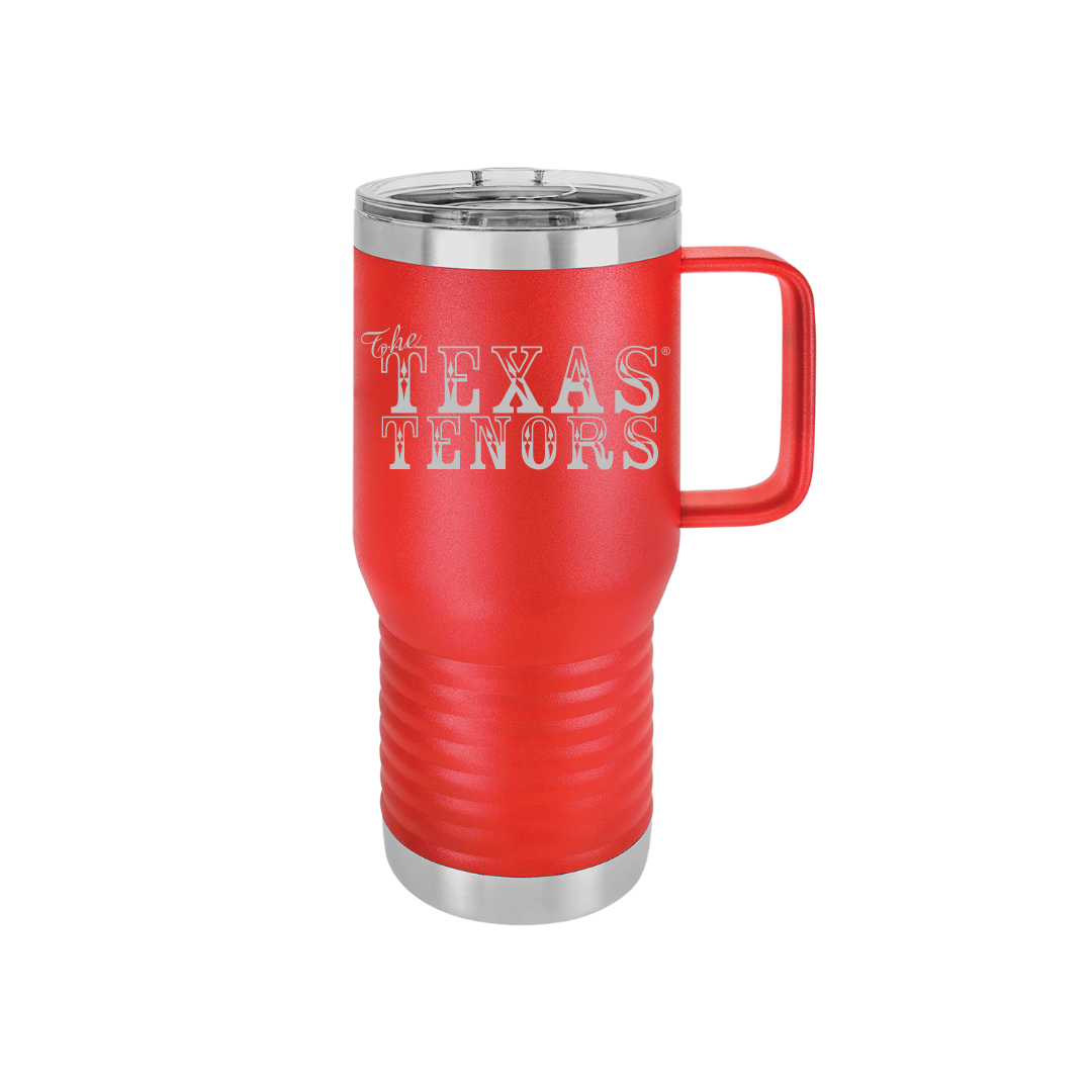 Personalized Texas Tenors 20 oz Stainless Steel Handled Tumbler, Polar Camel