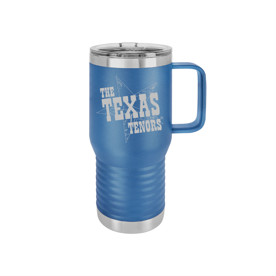 Personalized Texas Tenors 20 oz Stainless Steel Handled Tumbler, Polar Camel