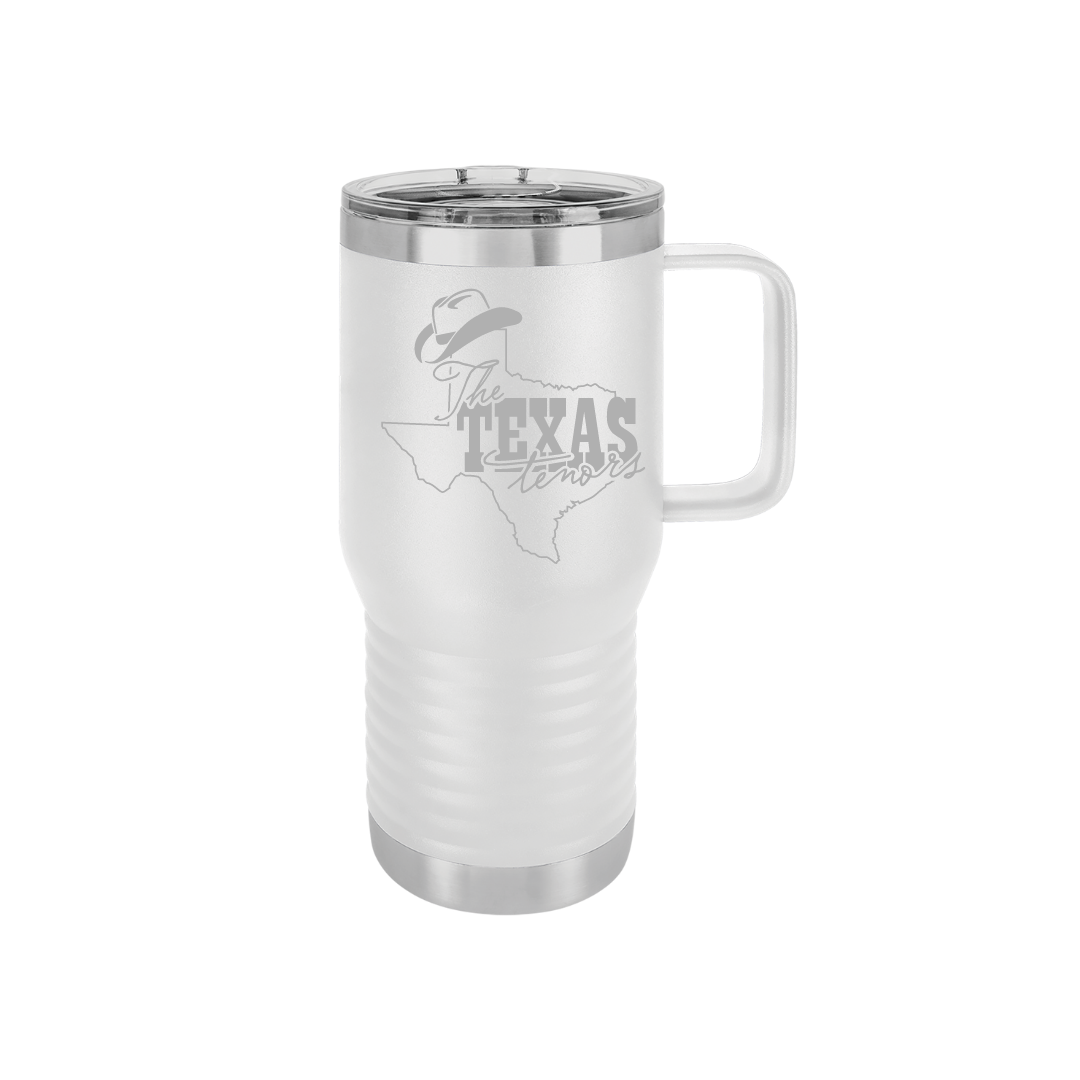 Personalized Texas Tenors 20 oz Stainless Steel Handled Tumbler, Polar Camel