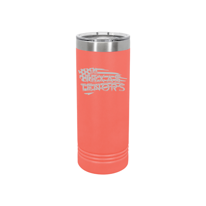 Personalized Texas Tenors 22 oz Skinny Stainless Steel Tumbler,  Polar Camel