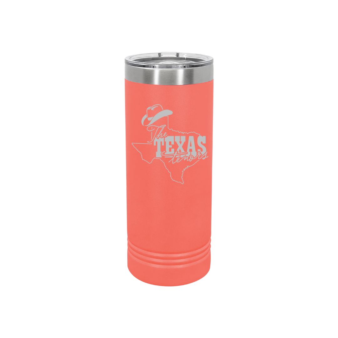 Personalized Texas Tenors 22 oz Skinny Stainless Steel Tumbler,  Polar Camel