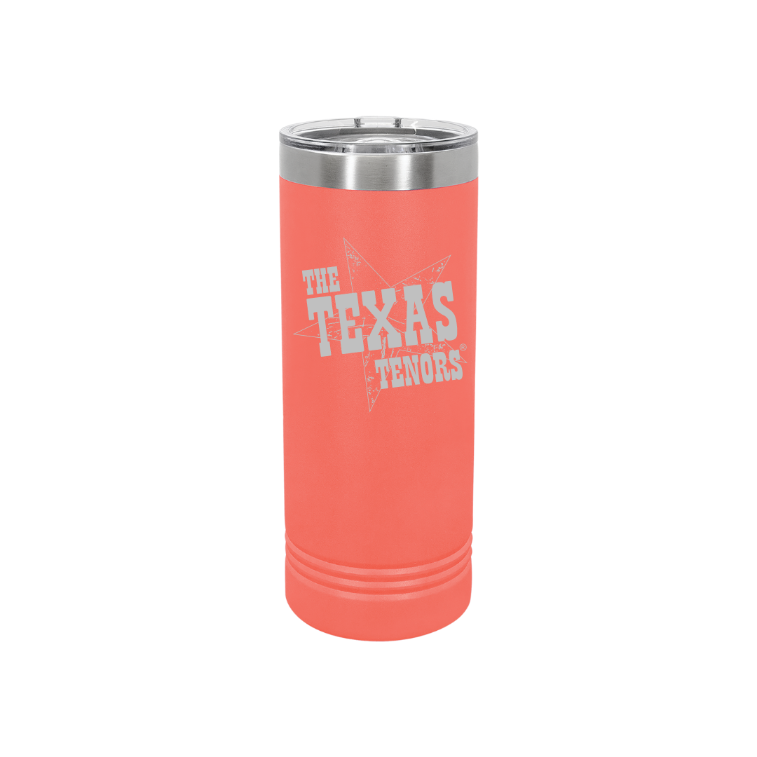 Personalized Texas Tenors 22 oz Skinny Stainless Steel Tumbler,  Polar Camel