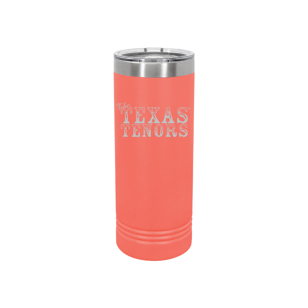 Personalized Texas Tenors 22 oz Skinny Stainless Steel Tumbler,  Polar Camel