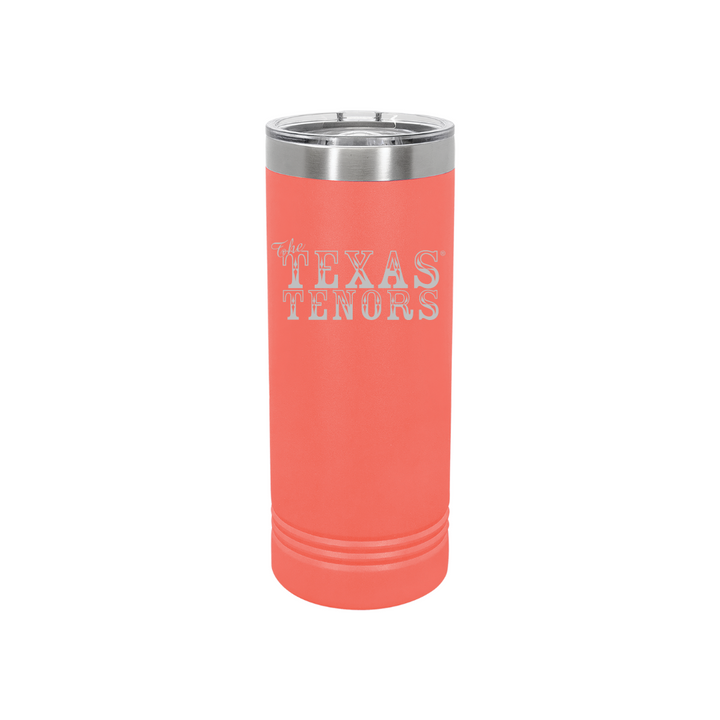 Personalized Texas Tenors 22 oz Skinny Stainless Steel Tumbler,  Polar Camel