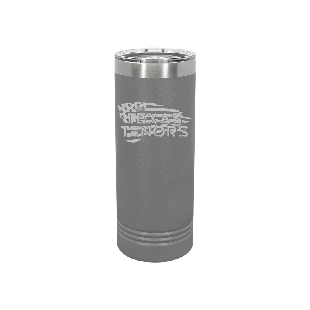 Personalized Texas Tenors 22 oz Skinny Stainless Steel Tumbler,  Polar Camel