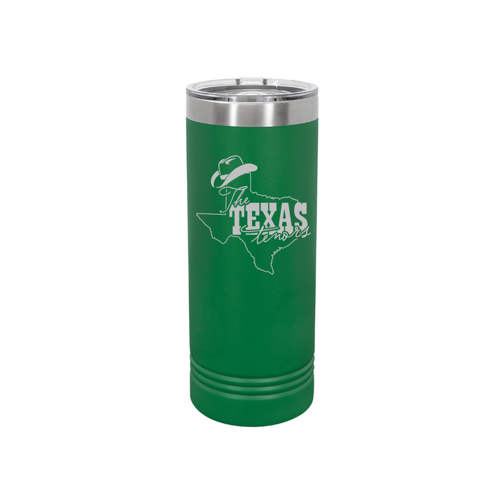 Personalized Texas Tenors 22 oz Skinny Stainless Steel Tumbler,  Polar Camel