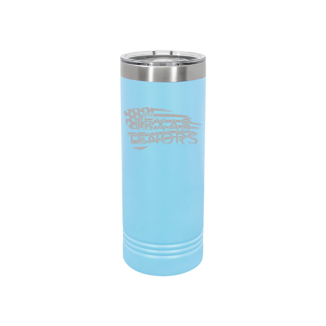 Personalized Texas Tenors 22 oz Skinny Stainless Steel Tumbler,  Polar Camel