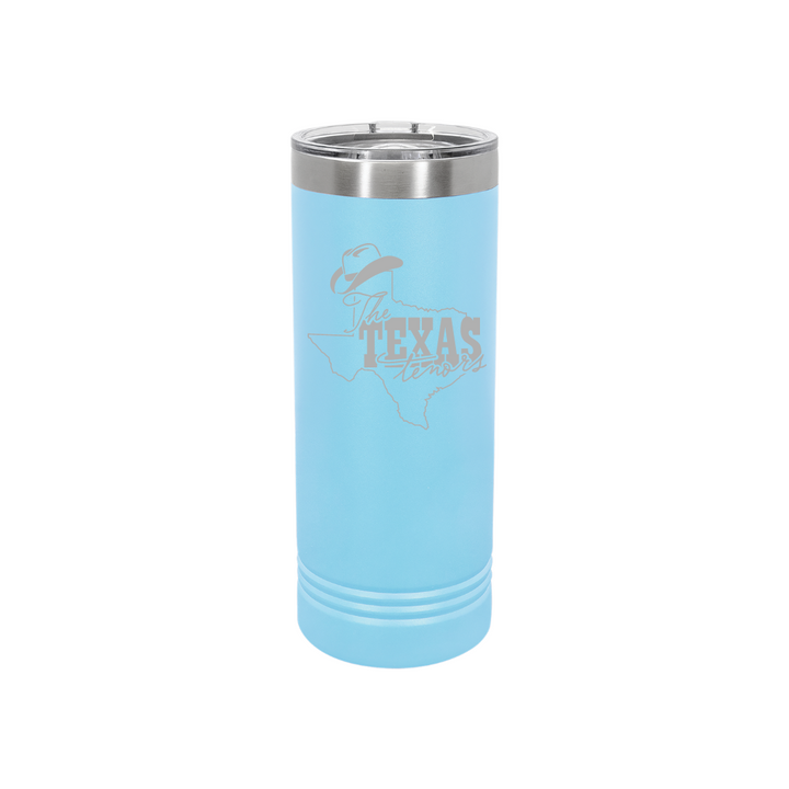 Personalized Texas Tenors 22 oz Skinny Stainless Steel Tumbler,  Polar Camel