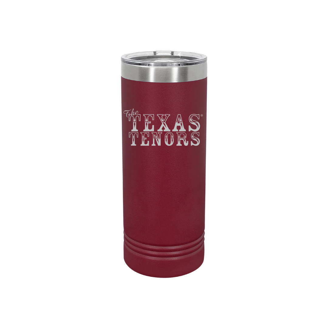 Personalized Texas Tenors 22 oz Skinny Stainless Steel Tumbler,  Polar Camel