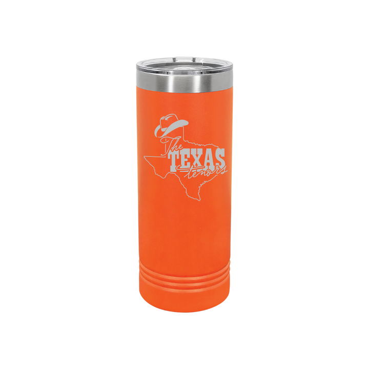 Personalized Texas Tenors 22 oz Skinny Stainless Steel Tumbler,  Polar Camel