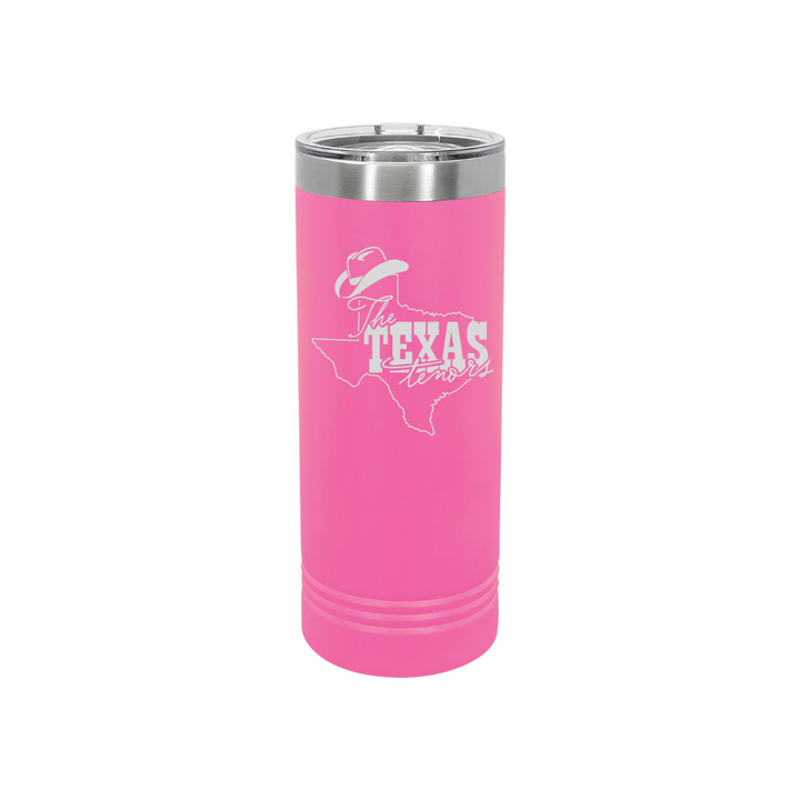 Personalized Texas Tenors 22 oz Skinny Stainless Steel Tumbler,  Polar Camel