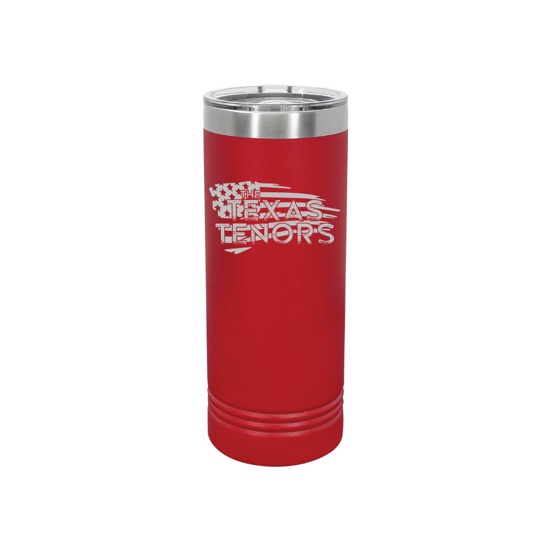 Personalized Texas Tenors 22 oz Skinny Stainless Steel Tumbler,  Polar Camel