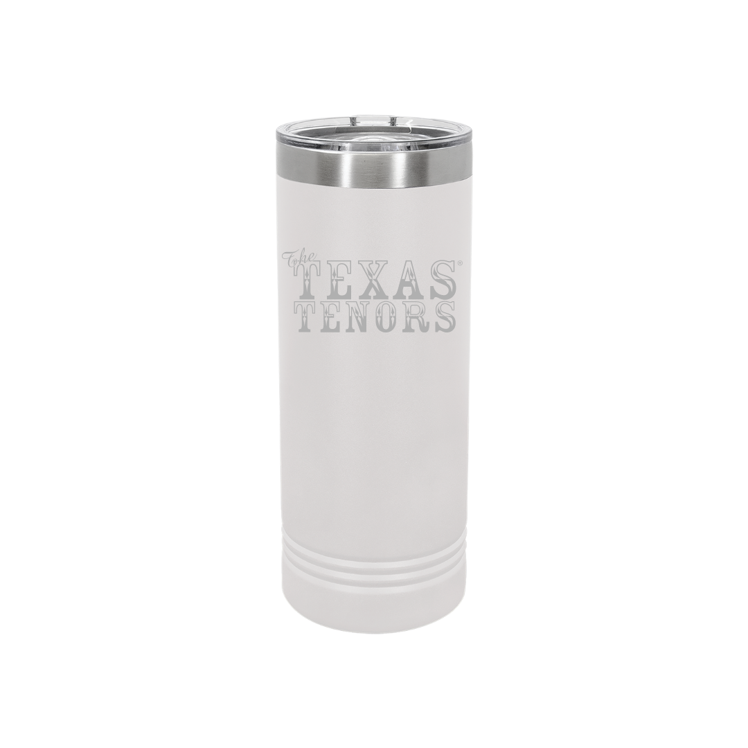 Personalized Texas Tenors 22 oz Skinny Stainless Steel Tumbler,  Polar Camel